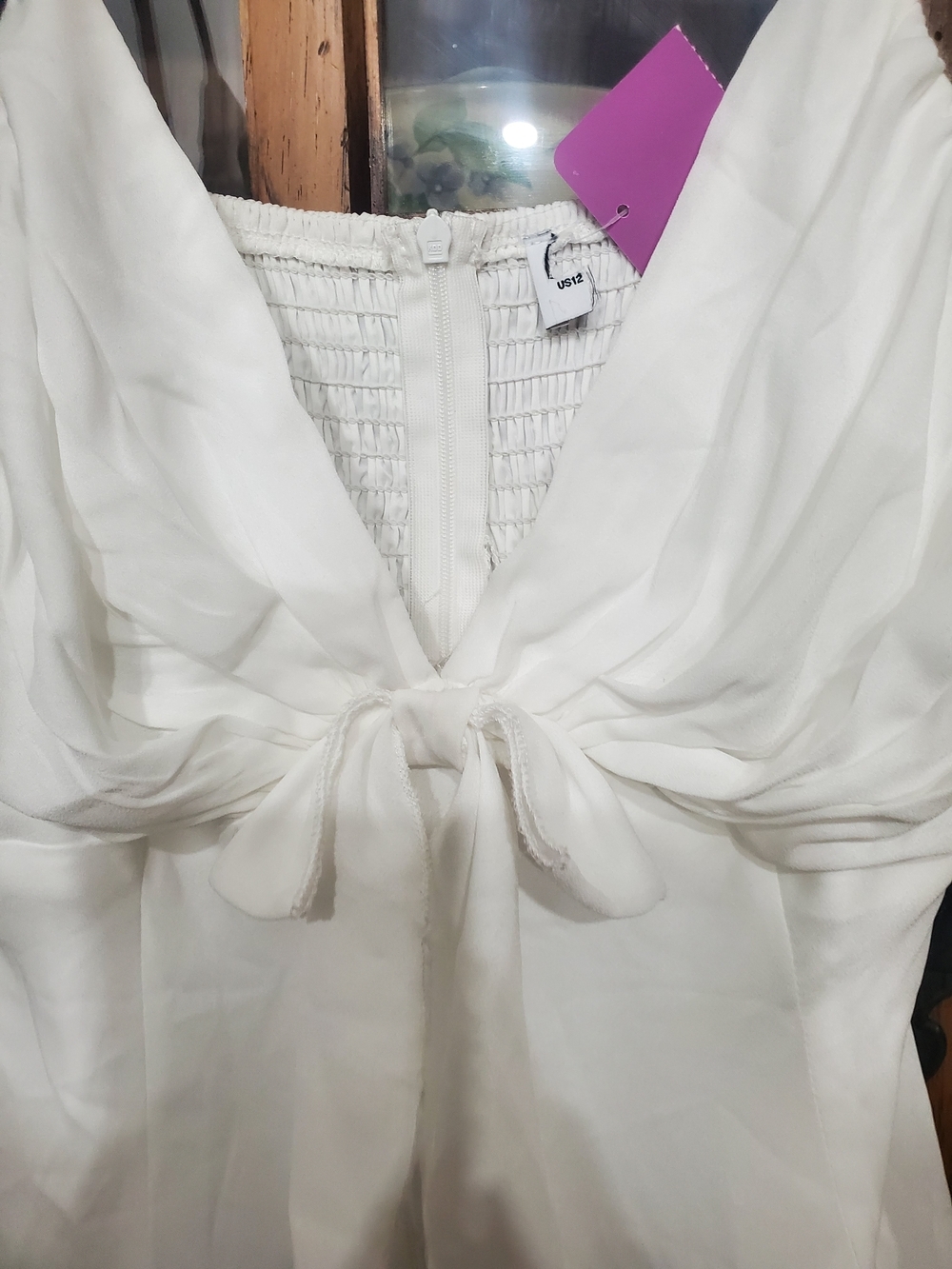 Princess Polly White Ruffle Front Spaghetti Strap Mini Dress - Picture 5 of 8